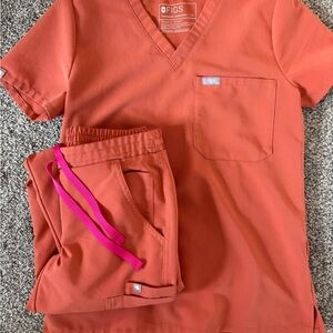 Figs Terracotta Scrub Set, XXS